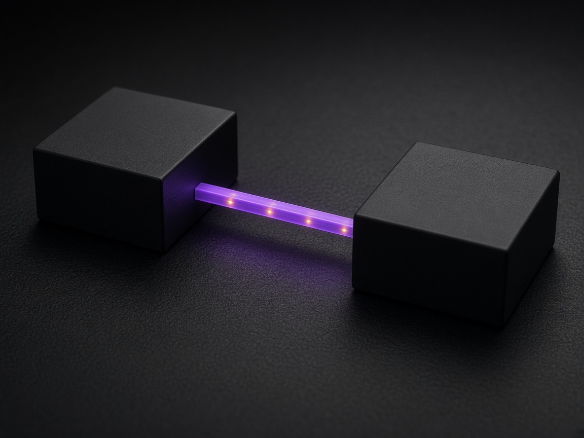 Zwei Geräte, verbunden durch einen Lichtkanal